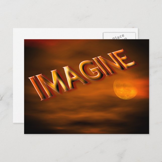 Imagine Fantasy Sky Inspirational Postcard (Front/Back)