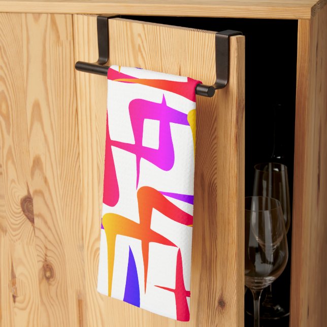 Imagine geometric shapes tea towel (Thirds Fold)