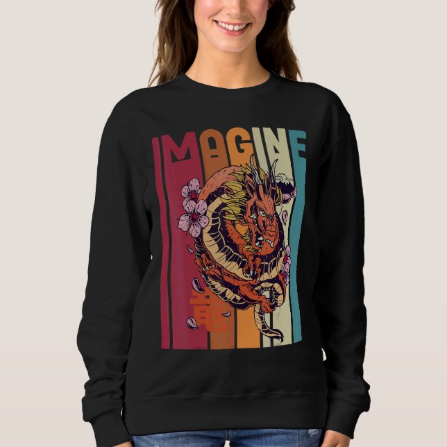 Imagine Great Dragon Vintage Cool Great Sweatshirt (Front)