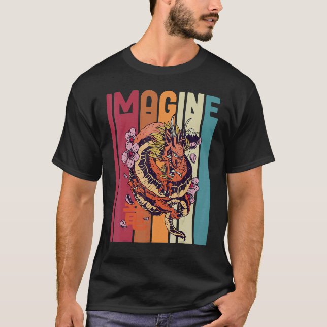 Imagine Great Dragon Vintage Cool Great T-Shirt (Front)