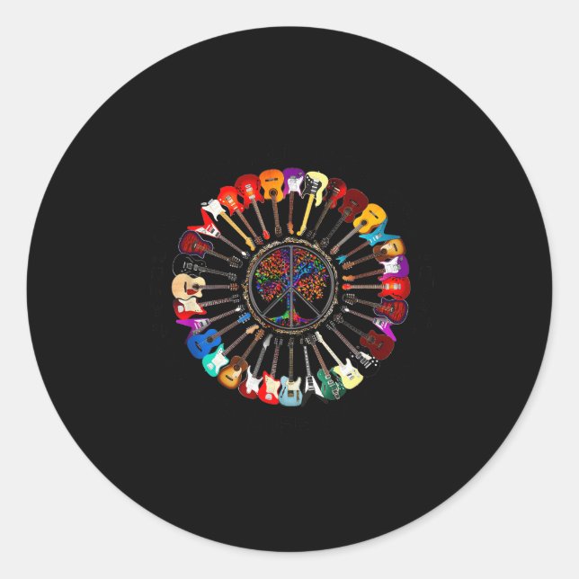 Imagine Hipe People Living Life In Peace And Love  Classic Round Sticker (Front)