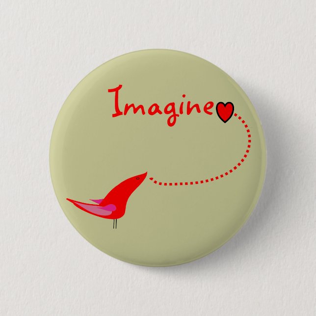 "Imagine"---John Gifts 6 Cm Round Badge (Front)