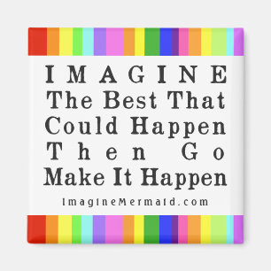 Imagine Mermaid "Imagine The Best" Quote Promo Magnet