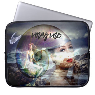 Imagine Mermaids Theme Laptop Case