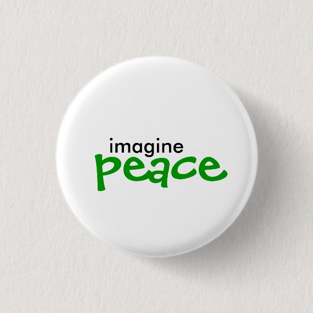 imagine, peace 3 cm round badge (Front)