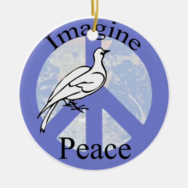 Imagine Peace Ceramic Ornament (Front)