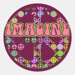 Imagine Peace Classic Round Sticker