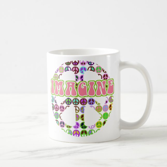 Imagine Peace Retro Mug (Right)