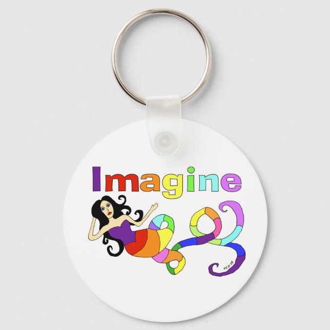 Imagine Rainbow Mermaid Key Ring (Front)