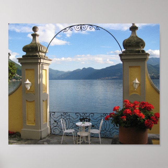 Imagine sitting at that table in Varenna, Italy Poster (Front)