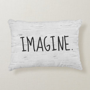 IMAGINE Text On Birch Tree Decorative Cushion