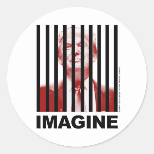 Imagine Trump Behind Bars Classic Round Sticker