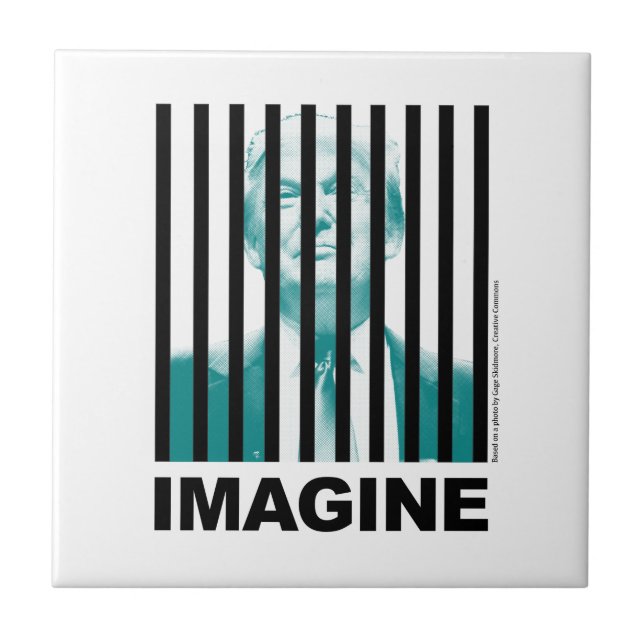 Imagine Trump Behind Bars Tile (Front)