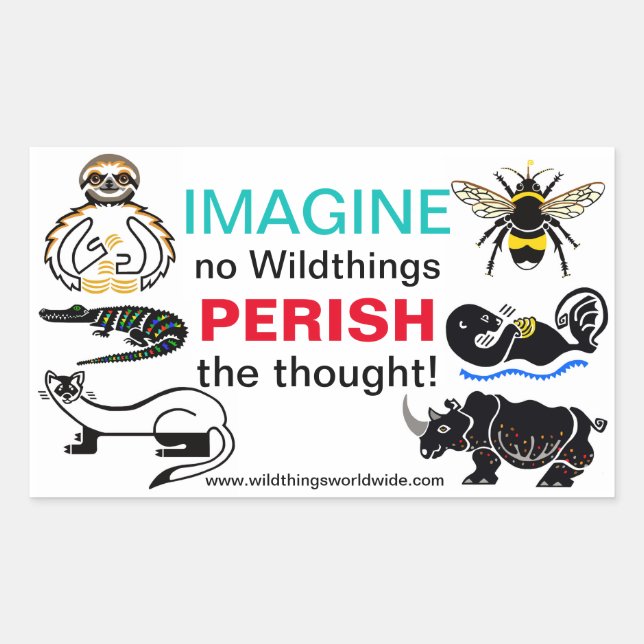IMAGINE- Wildlife warrior - Nature - Ecology - Rectangular Sticker (Front)