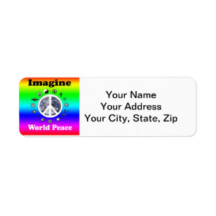 Imagine World Peace Return Address Label