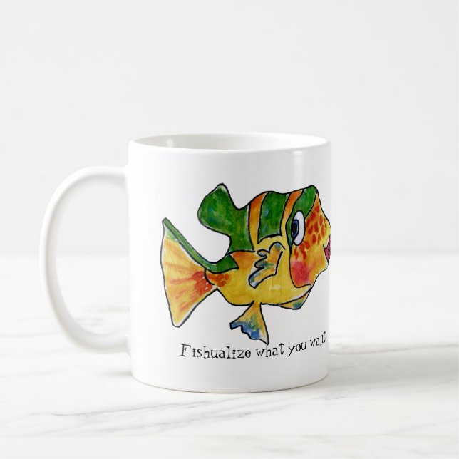 ImaginOCEAN Cartoon Box Fish Coffee Mug (Left)