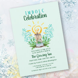 Imbolc Candle Growing Sun Pagan Celtic Holiday Invitation