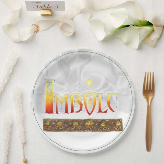 Imbolc Drips Paper Plates (Wedding)