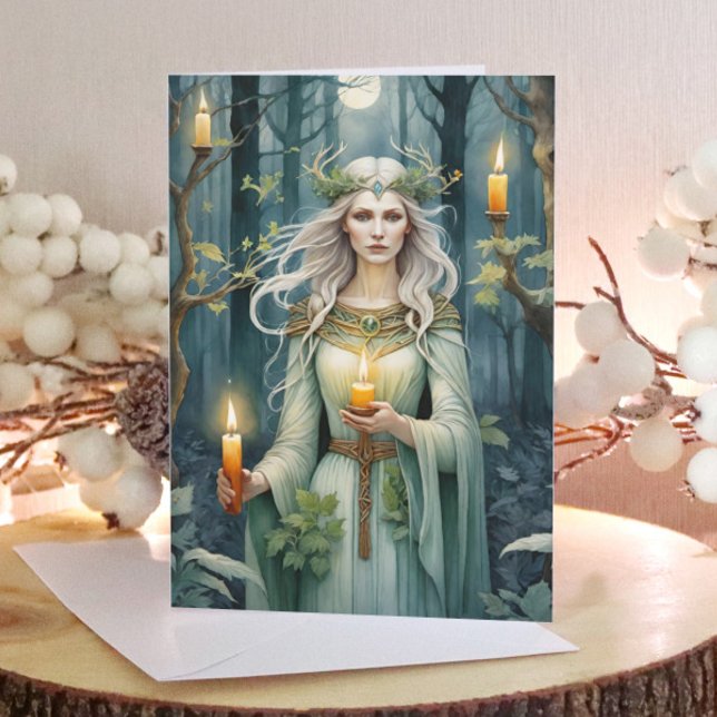 Imbolc Goddess Candlemas Forest Celtic Wiccan Holiday Card (Imbolc Goddess Candlemas Forest Celtic Wiccan Holiday Card)