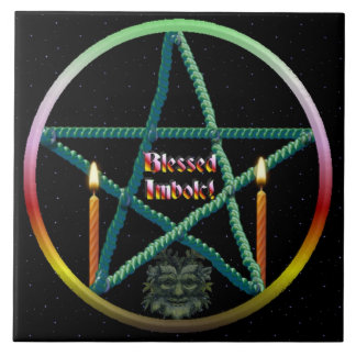 Imbolc Pentacle Ceramic Tile