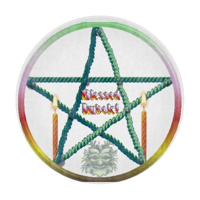 Imbolc Pentacle Cutting Board (Front)
