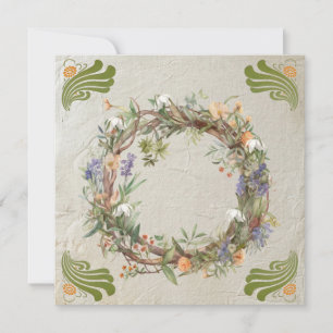 Imbolc Wreath Pagan Holiday Greeting Card