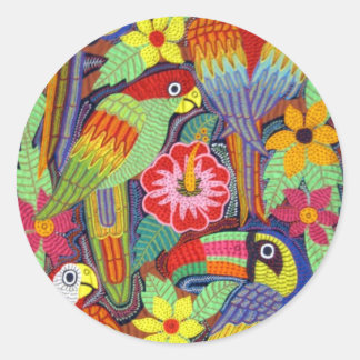 IMG_5319 Birds of Panama Mola Classic Round Sticker