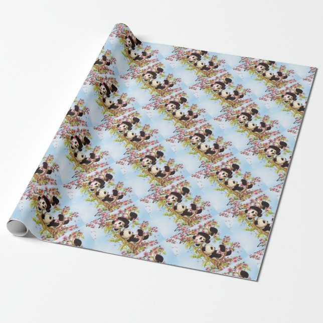 IMG_7386.PNG  cute and colourful panda designed Wrapping Paper (Unrolled)