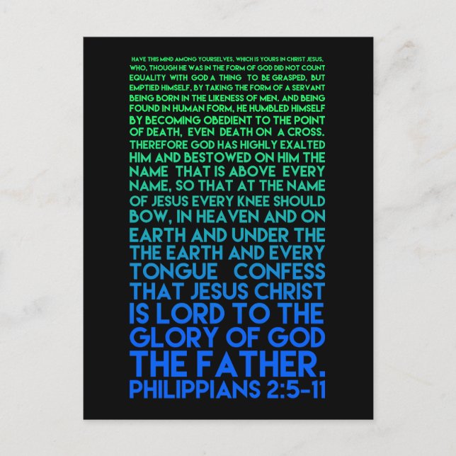 Imitate Christ's Humility Philippians 2:5-11 Postcard (Front)