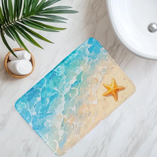Imitation Beach Sand Starfish Anime Style Bath Mat (Creator Uploaded)