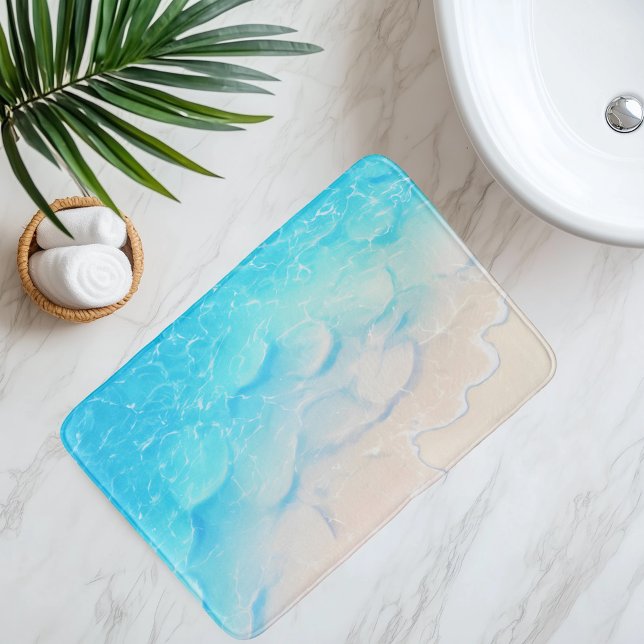 Imitation Beach Sand Under Clear Water Anime Style Bath Mat (Creator Uploaded)