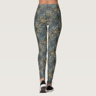 Imitation crocodile skin. Animal print. Leggings