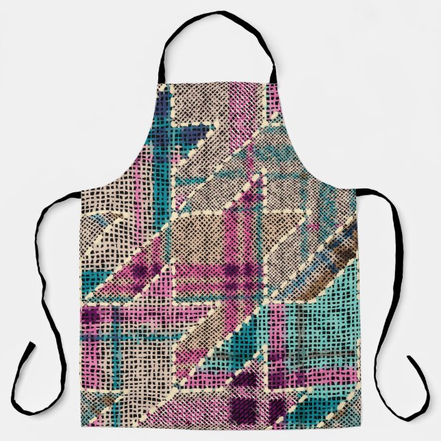Imitation of indian patchwork pattern with texture apron (Front)