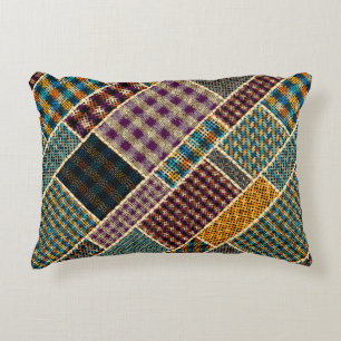 Imitation of indian patchwork pattern with texture decorative cushion