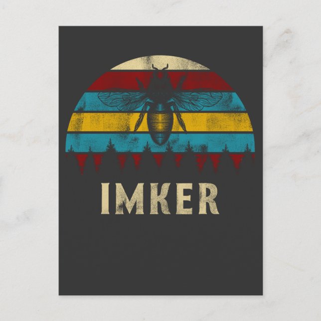 Imker Retro Biene Insekten Natur Design Postcard (Front)