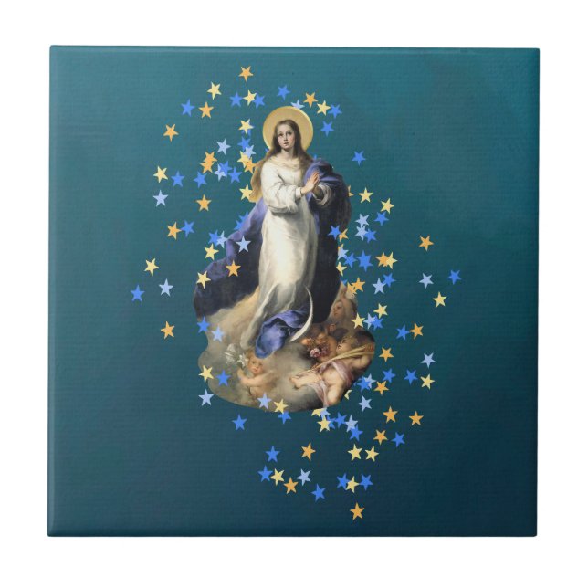 Immaculate Conception Assumption Virgin  Ceramic Tile (Front)