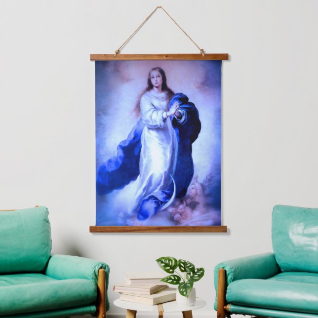 Immaculate Conception Blue Hanging Tapestry (Living Room)