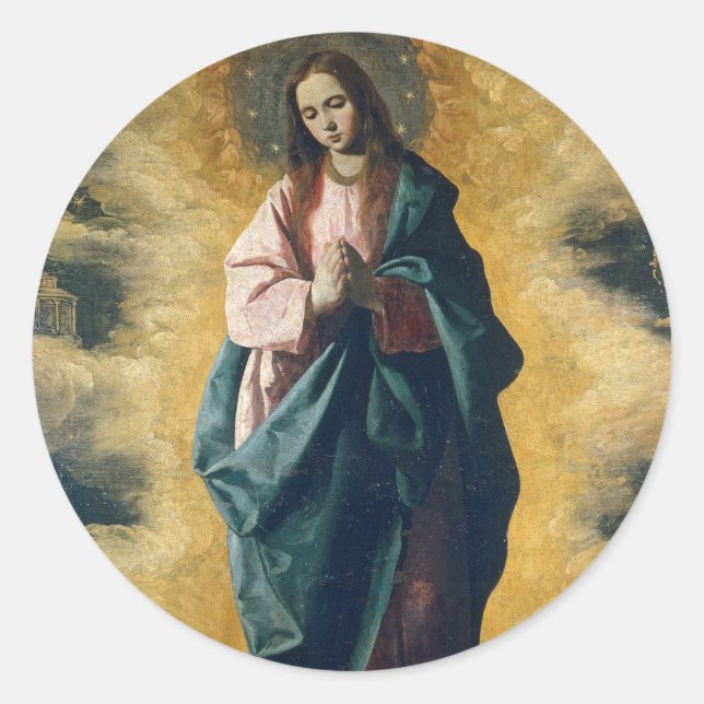 Immaculate Conception by Zurbarán Classic Round Sticker (Front)