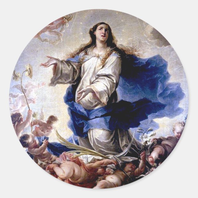 Immaculate Conception Classic Round Sticker (Front)