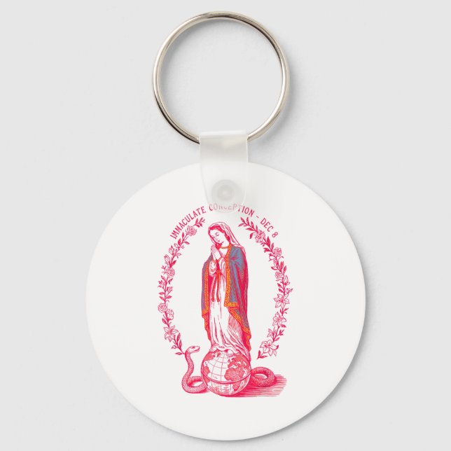 Immaculate Conception Dec 8 Virgin Mary Catholic D Key Ring (Front)
