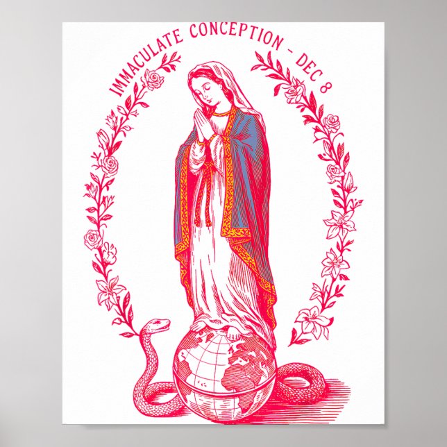 Immaculate Conception Dec 8 Virgin Mary Catholic D Poster (Front)