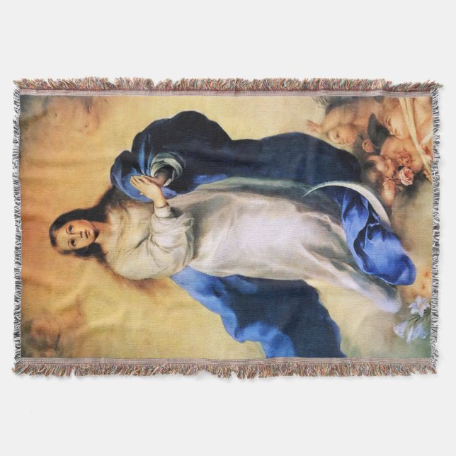 Immaculate Conception Gold Throw Blanket (Front)
