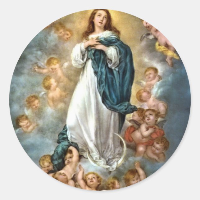 Immaculate Conception of Mary Classic Round Sticker (Front)