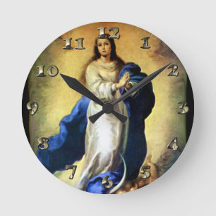 Immaculate Conception of Virgin Mary - Murillo Round Clock