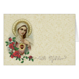 Immaculate Heart Mary Lace Ave Maria Overlay