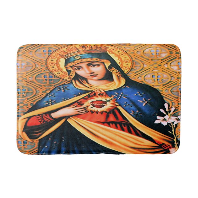 Immaculate Heart of Mary Bath Mat (Front)