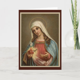 Immaculate Heart of Mary Birthday w/sword lilies Card