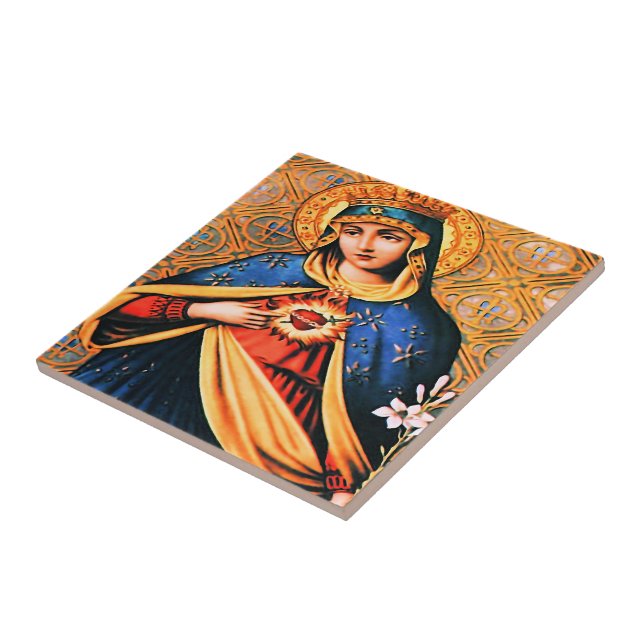 Immaculate Heart of Mary Ceramic Tile (Side)