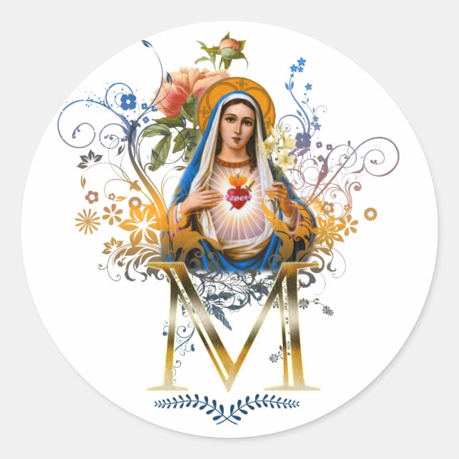 Immaculate Heart of Mary Classic Round Sticker (Front)