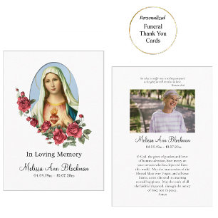Immaculate Heart of Mary Funeral Prayer Card